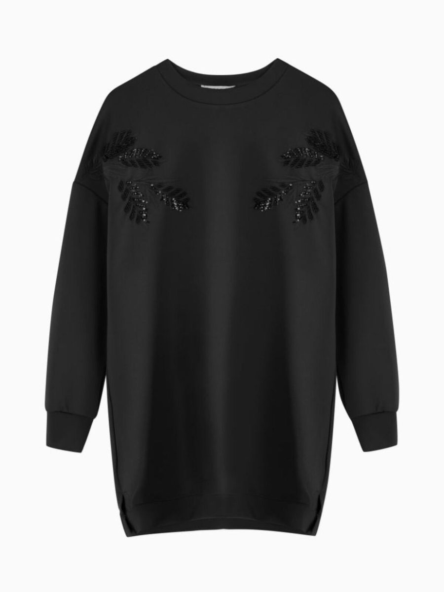 Puane Nakış İşleme Detaylı Scuba Sweatshirt