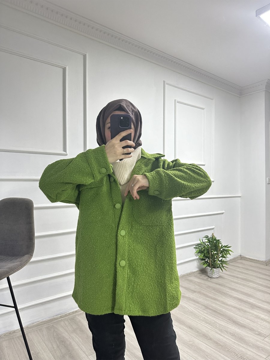 Arden Scarf Buklet Ceket Yağ Yeşili