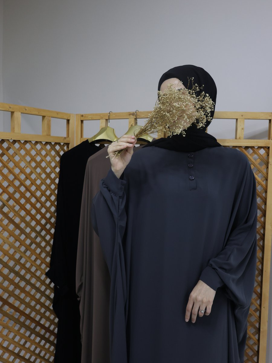 İhya Giyim Yarasa Model Ferace Elbise