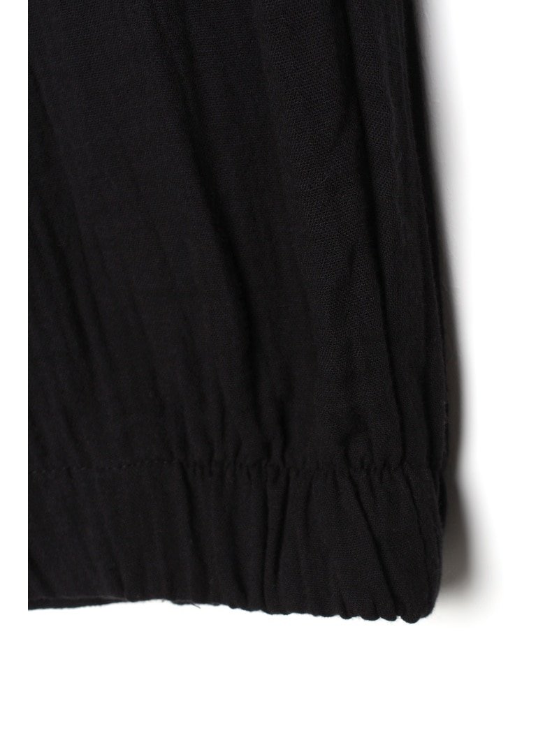 Allday Siyah Pileli Geniş Paçalı Lastikli Şalvar Pantolon