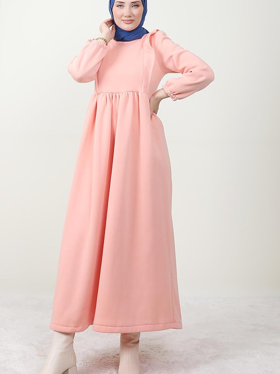 Giza Giyim Nilda Tesettür Elbise Şeker Pembe