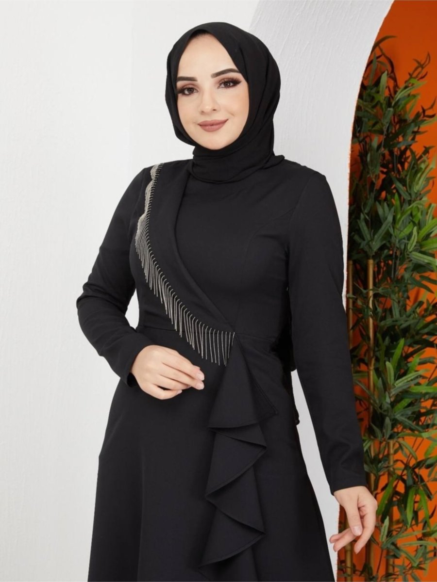 Züleyha Nur Zincir Detaylı Amine Abiye Elbise