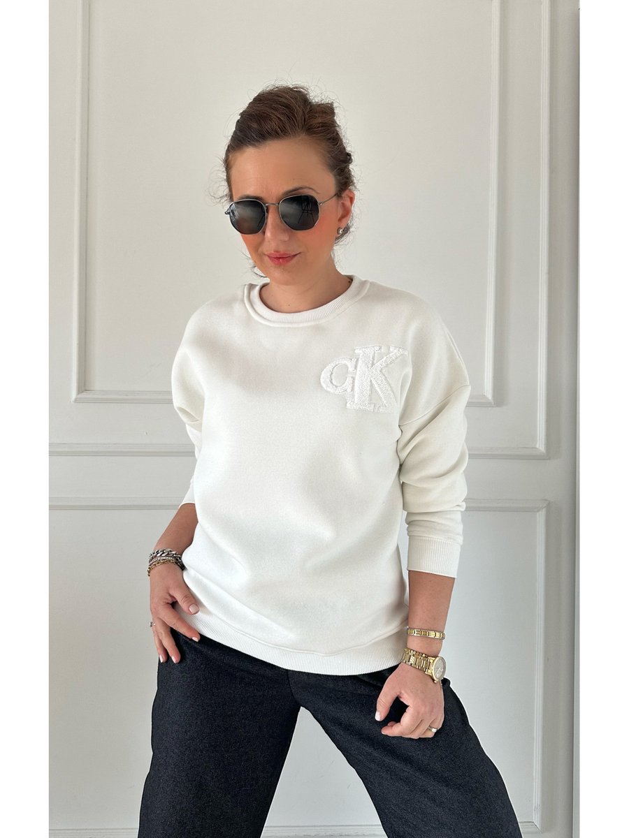 Moda Pena Kırık Beyaz Sweatshirt