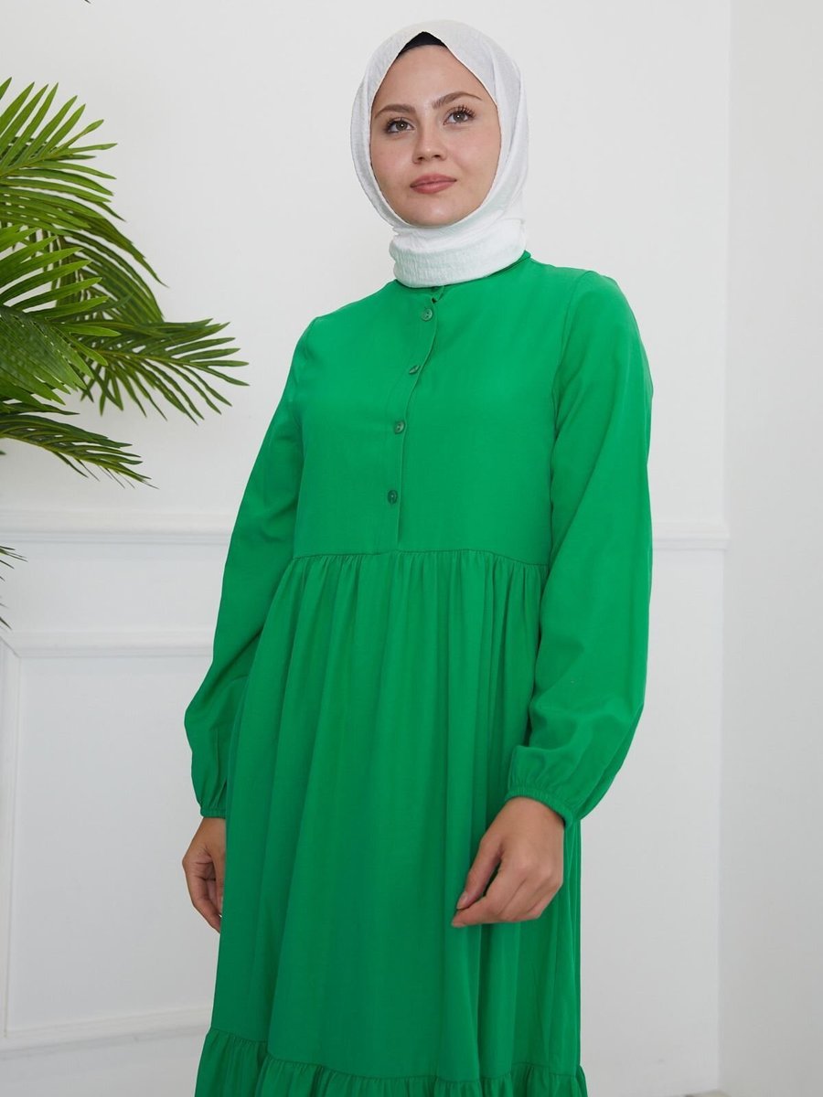 Spesniks Yeşil Önü Patlı Elbise