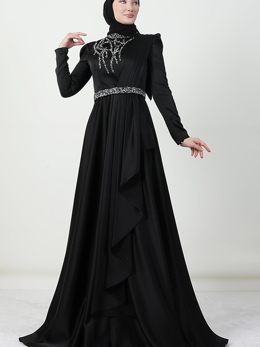 Giza Giyim İzel Abiye Elbise Siyah