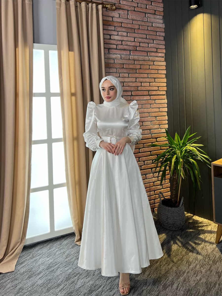 Leilatelier Abiye Elbise Beyaz