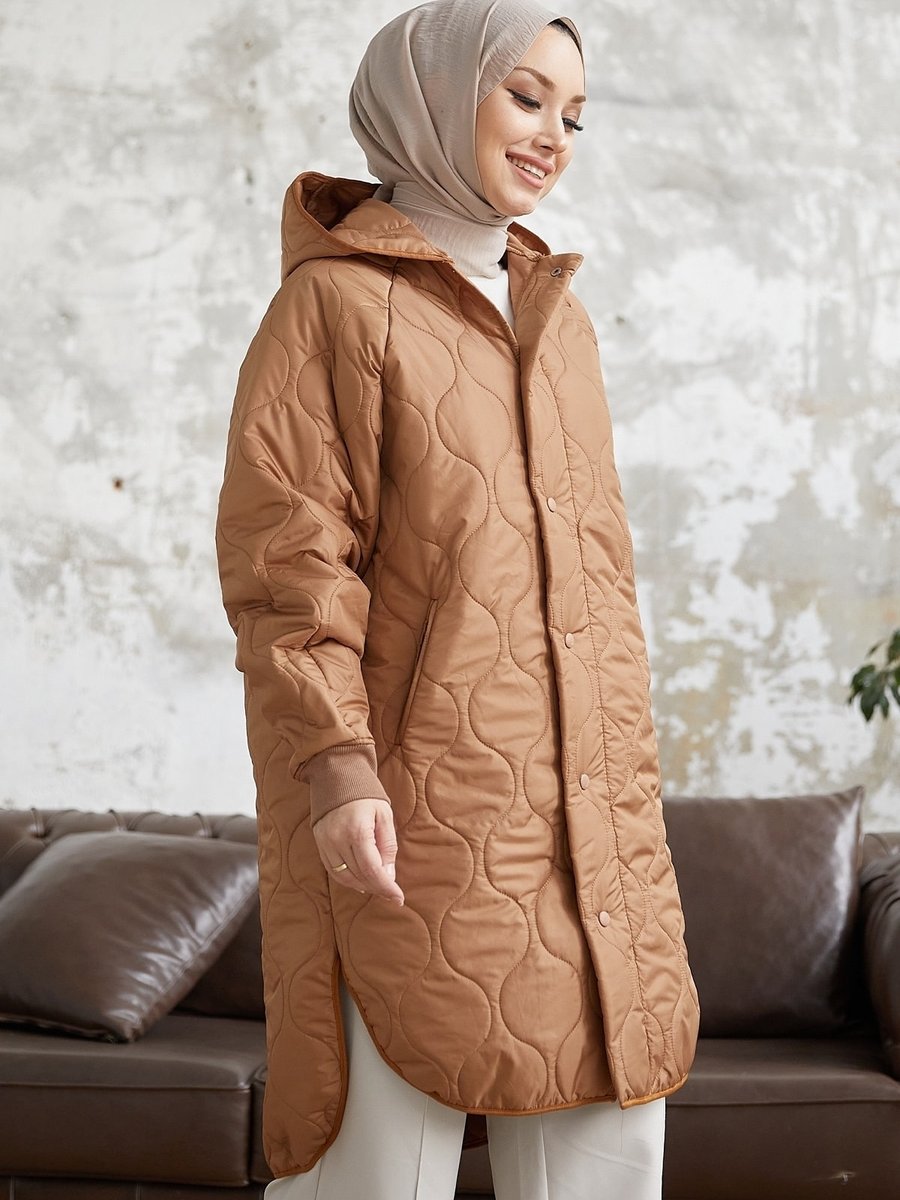 Instyle Armin Kapitone Oversize Ince Mont Camel