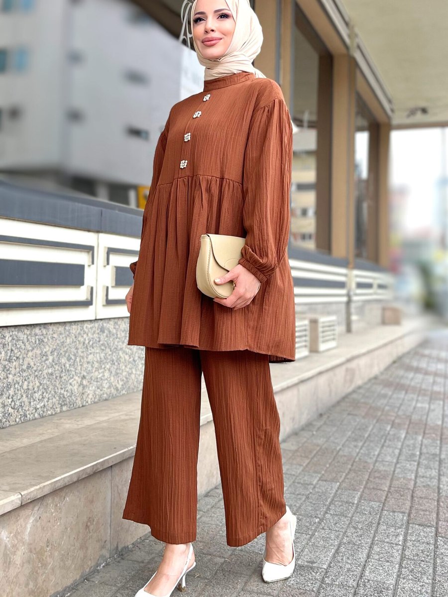 Tofisa Kahve Tunik+pantolon