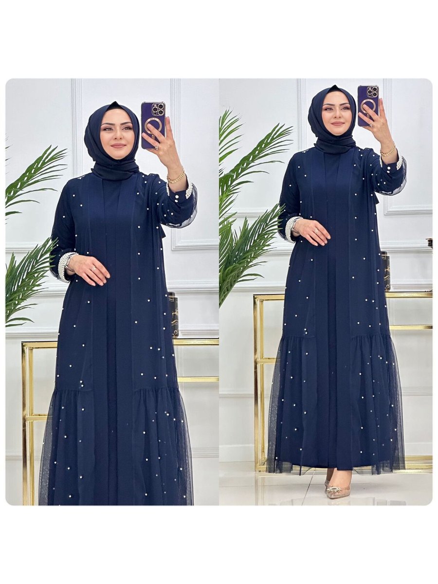 Brandprive Irmak Abaya Takım Lacivert