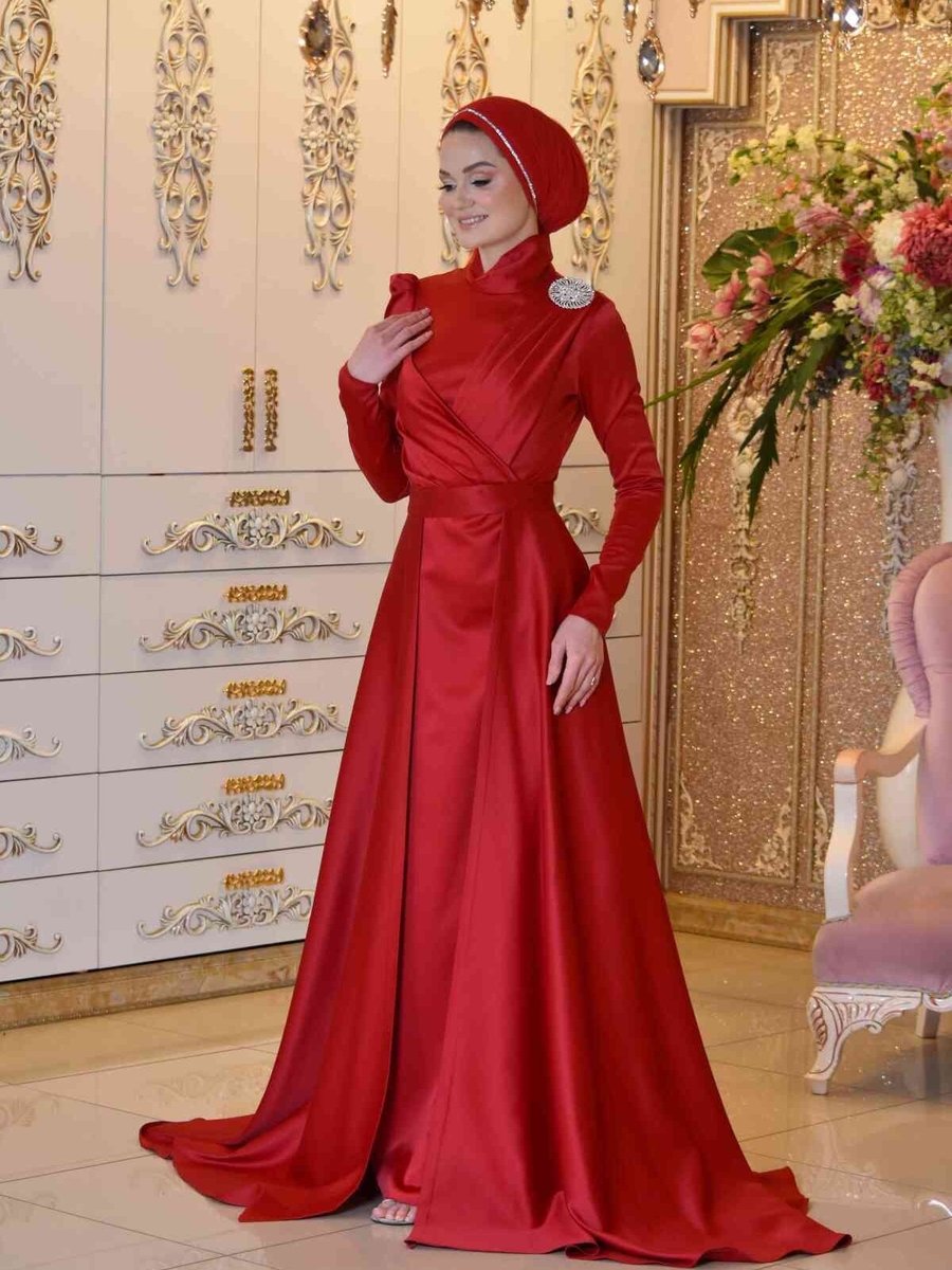 Mahidevran Peri Kızı Kırmızı Abiye Elbise