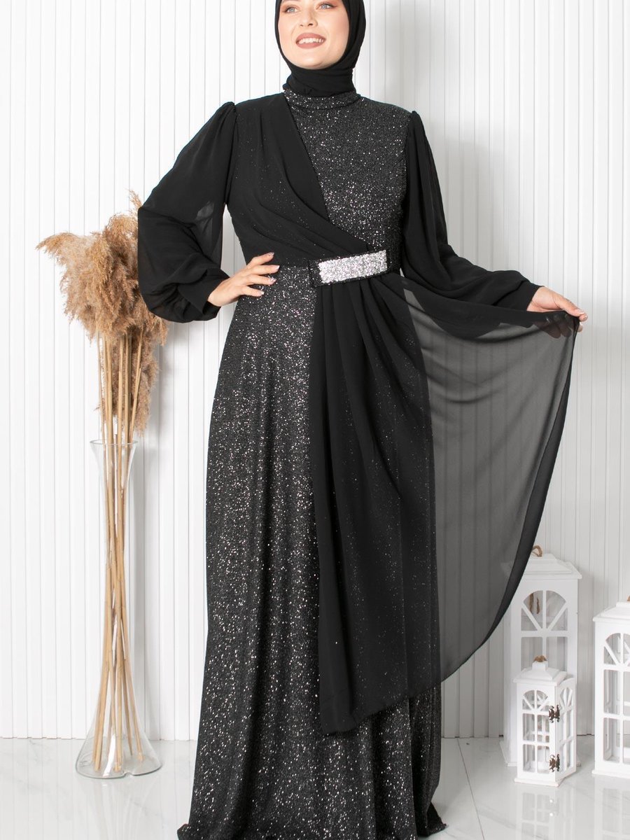 Fahima Şehrazat Abiye Elbise Siyah