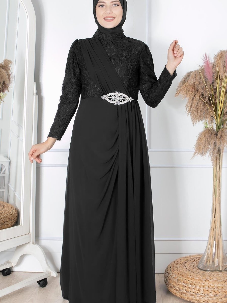 Fahima Zarif Abiye Elbise Siyah