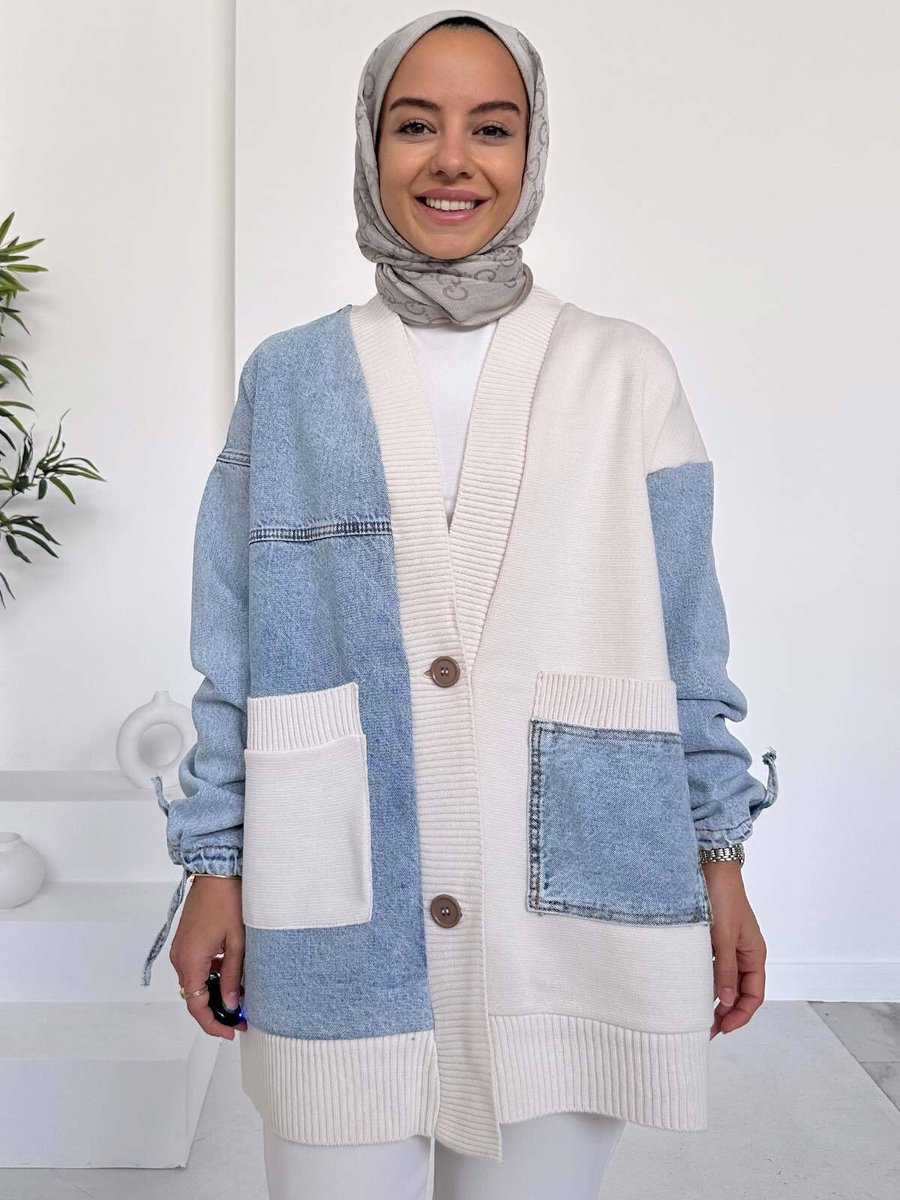 Ka Hijab Çift Cep Tasarım Hırka