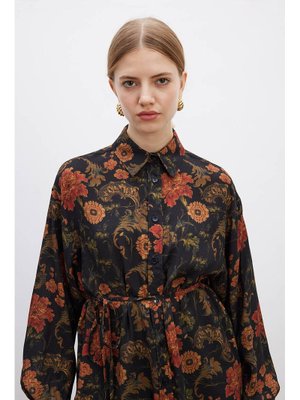 BE BLUE Floral Desen Vıntage Gömlek