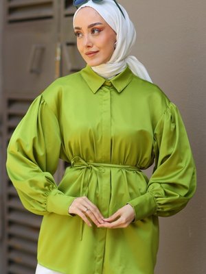 Gizce Mais Yağ Yeşili Tunik