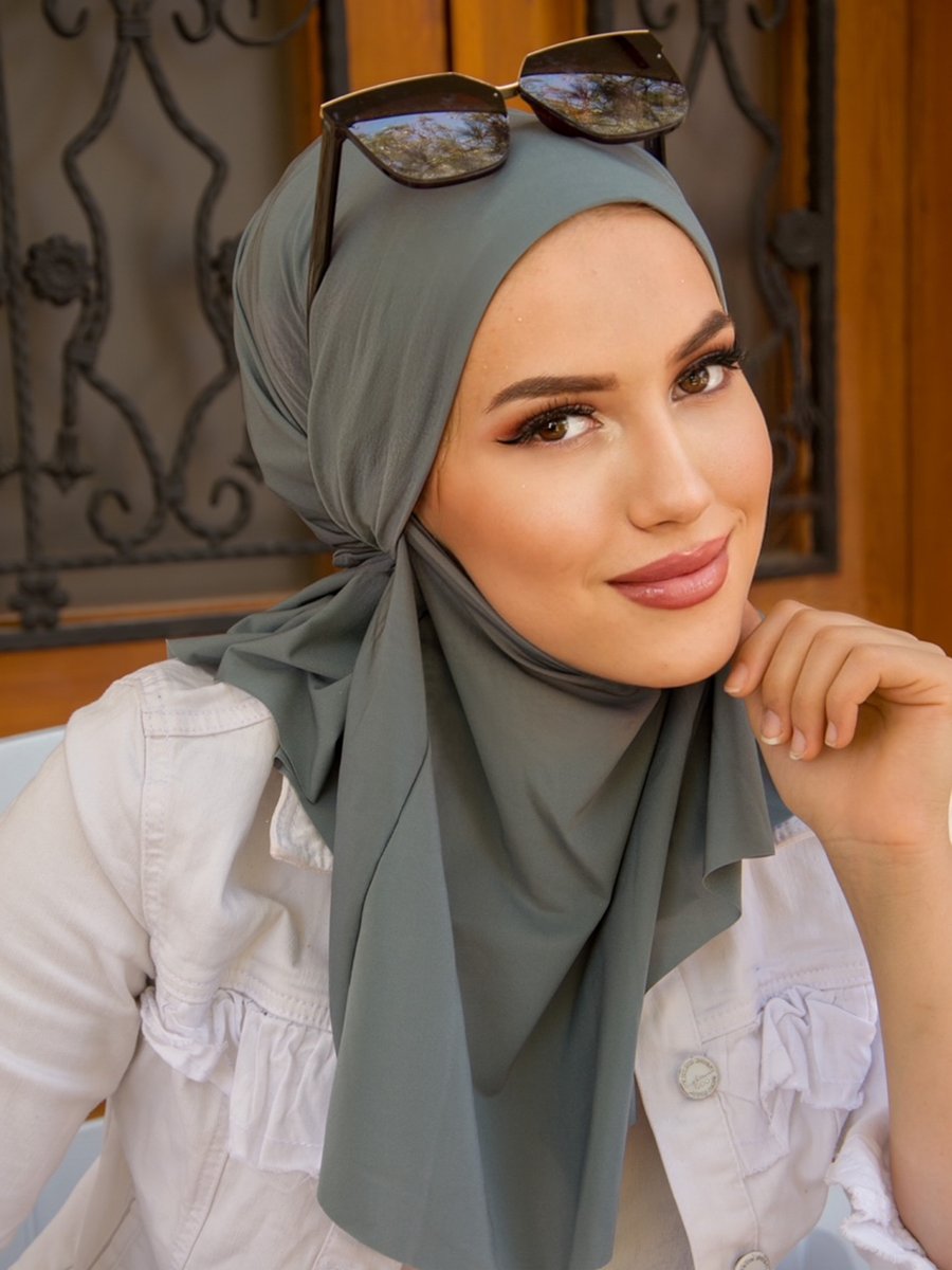 AİŞE TESETTÜR Yeşil Oversize Hijab