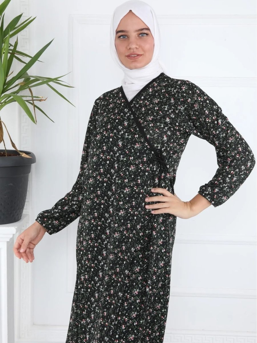 Kutay Collection Yandan Bağlamalı Pamuklu Namaz Elbisesi