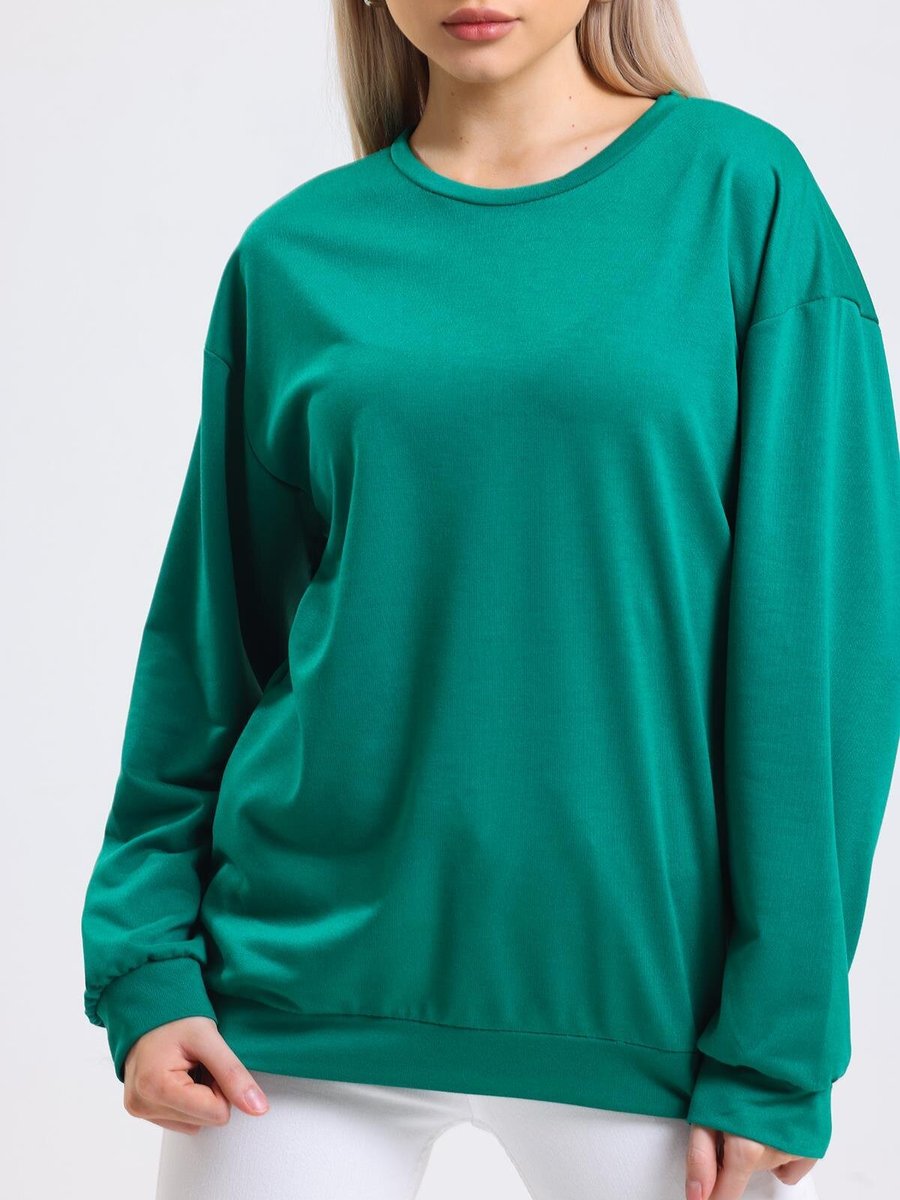 Sd Luxury Yeşil Düşük Omuzlu Sweatshirt