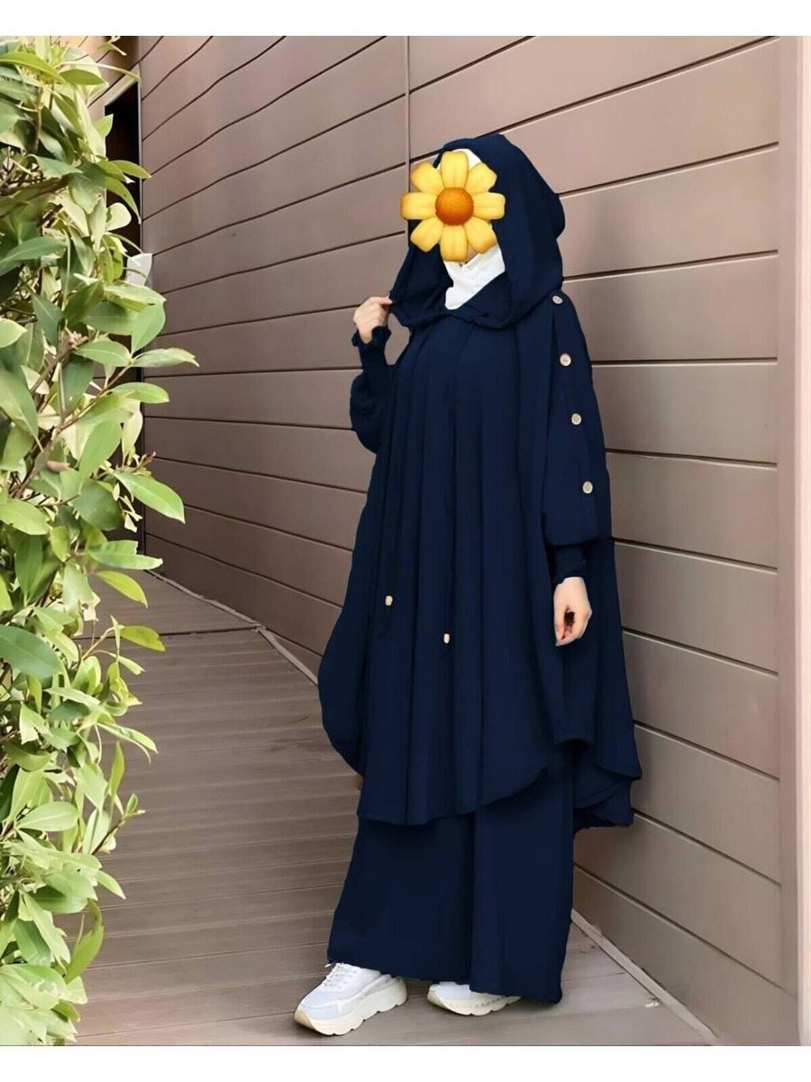 Şahane Parçalı Çarşaf Hijab Medine İpek