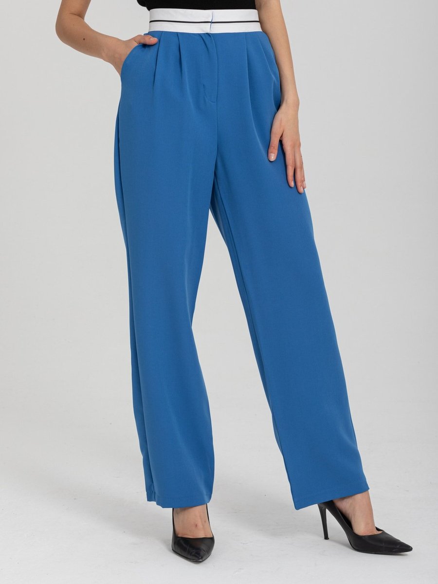 Sd Luxury Mavi Bel Detaylı Pantolon