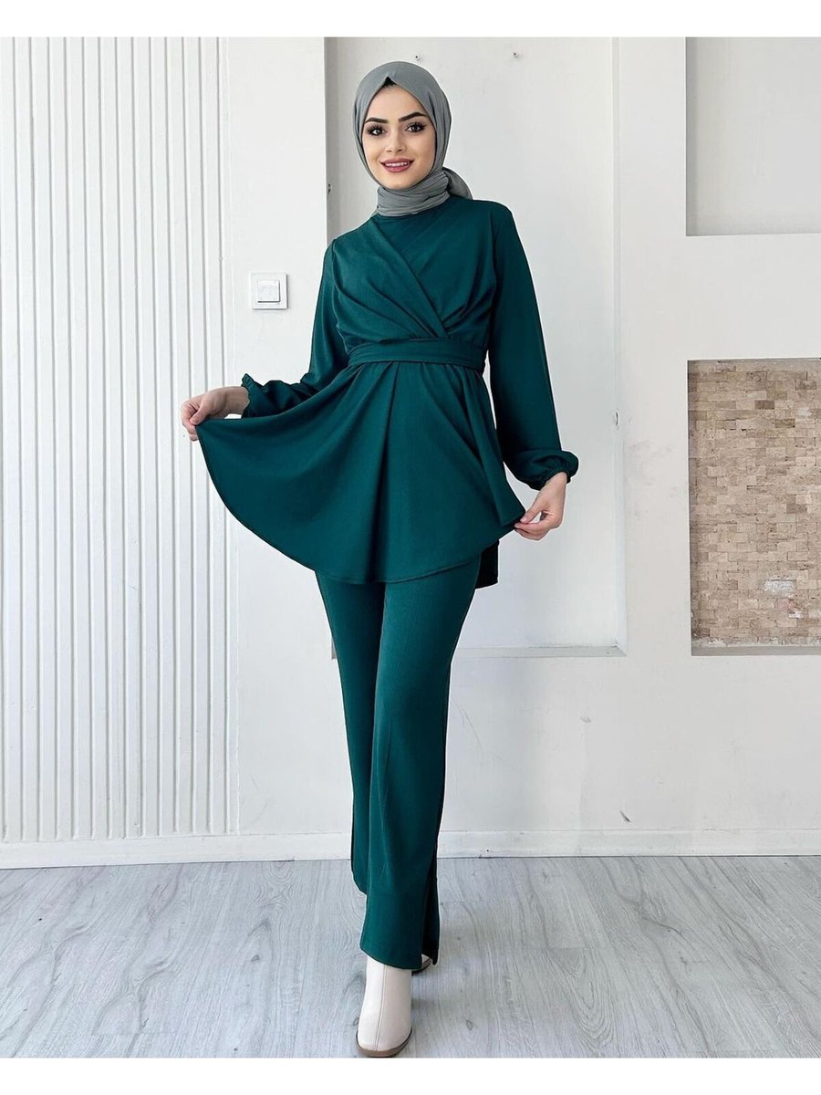 Modida Collection Fitilli Peri Çapraz Takım Giyim / Elbise