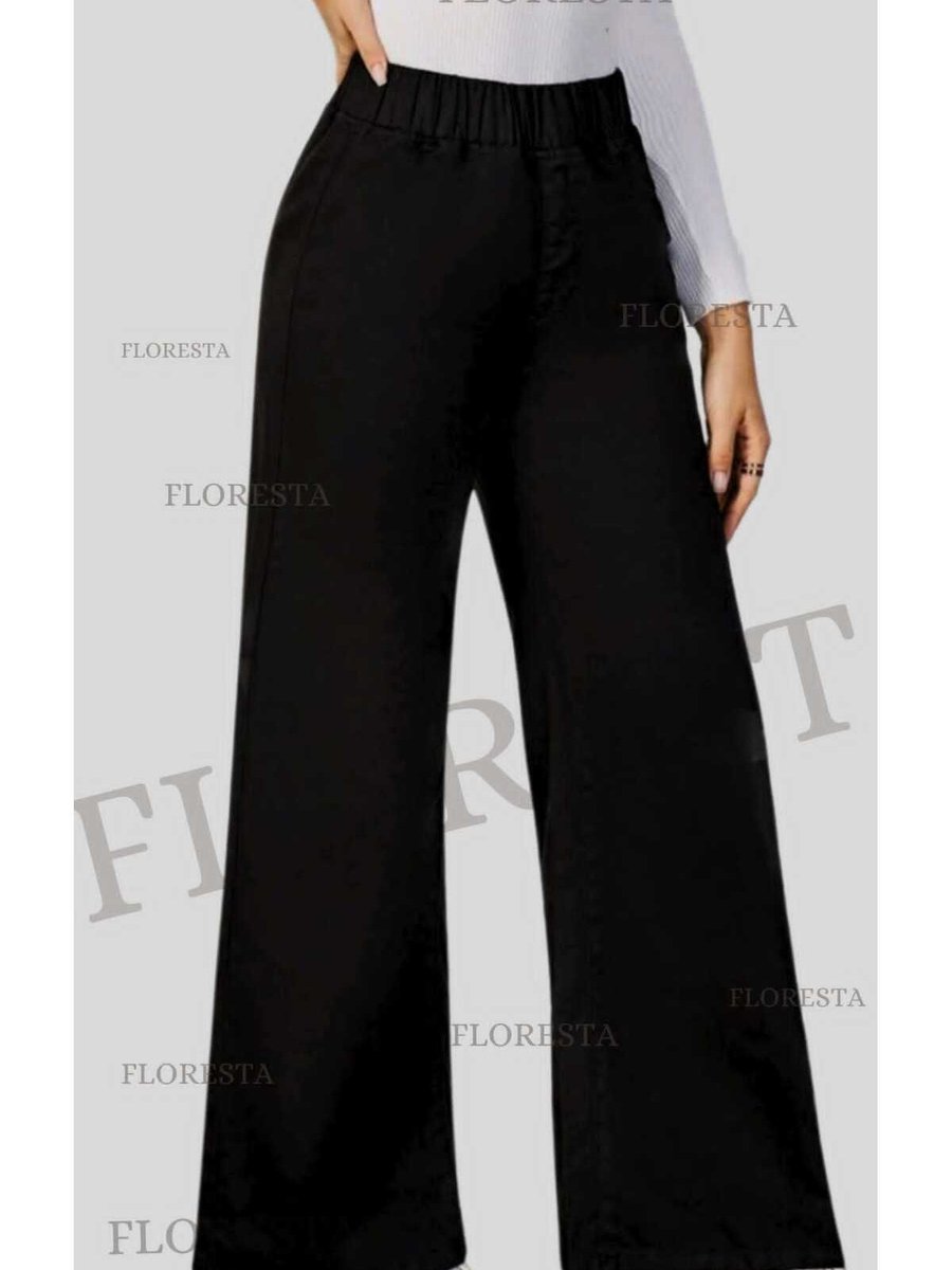 Floresta Fashion Kadın Geniş Paça Kot Pantalon Yüksek Bel Lastikli