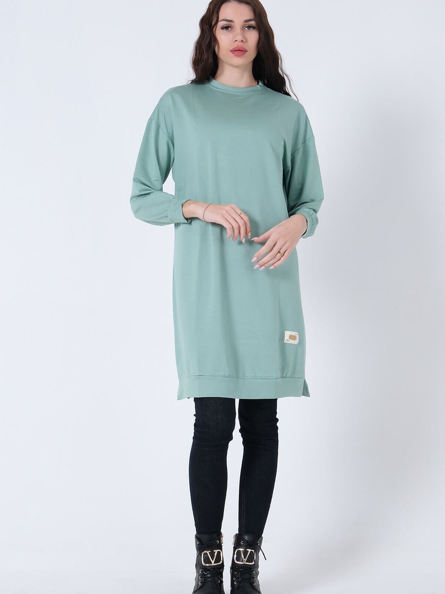 Ardanewline Mint Bisiklet Yaka Uzun Tunik