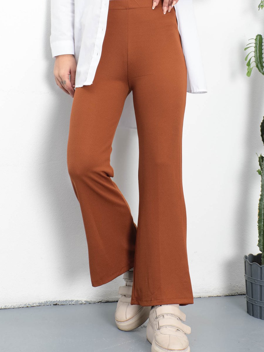 İmajbutik Tarçın Ispanyol Paça Kumaş Pantolon