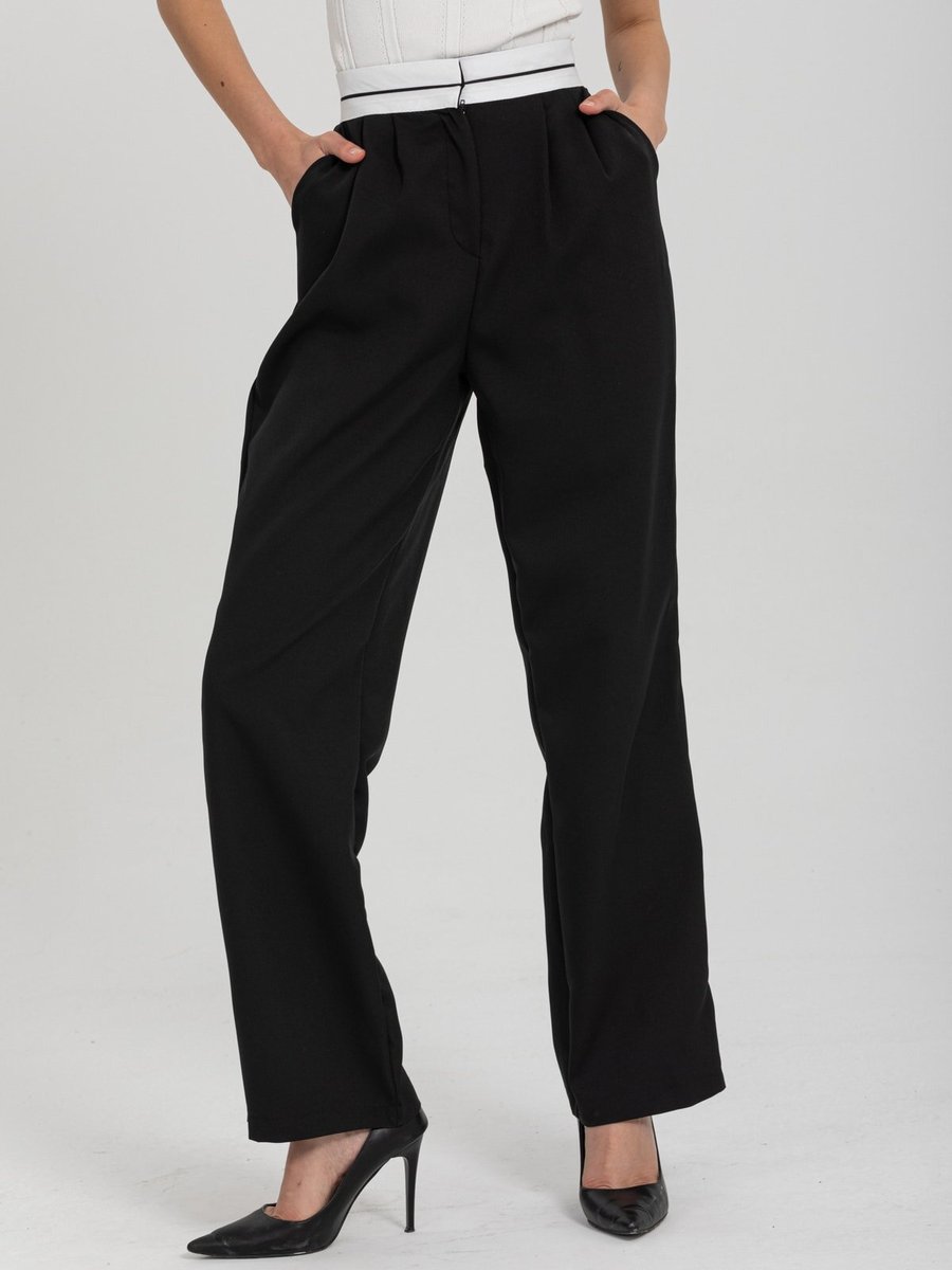 Sd Luxury Siyah Bel Detaylı Pantolon