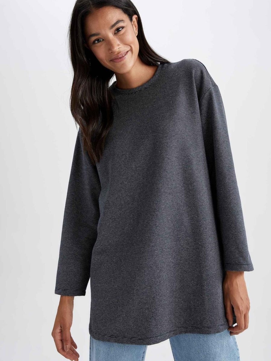 Defacto Regular Fit Uzun Kollu Tunik