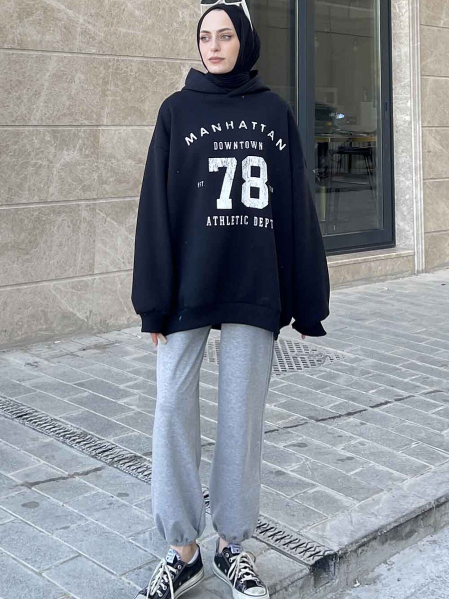 Lamelif Manhattan Baskılı İplik Sweatshirt