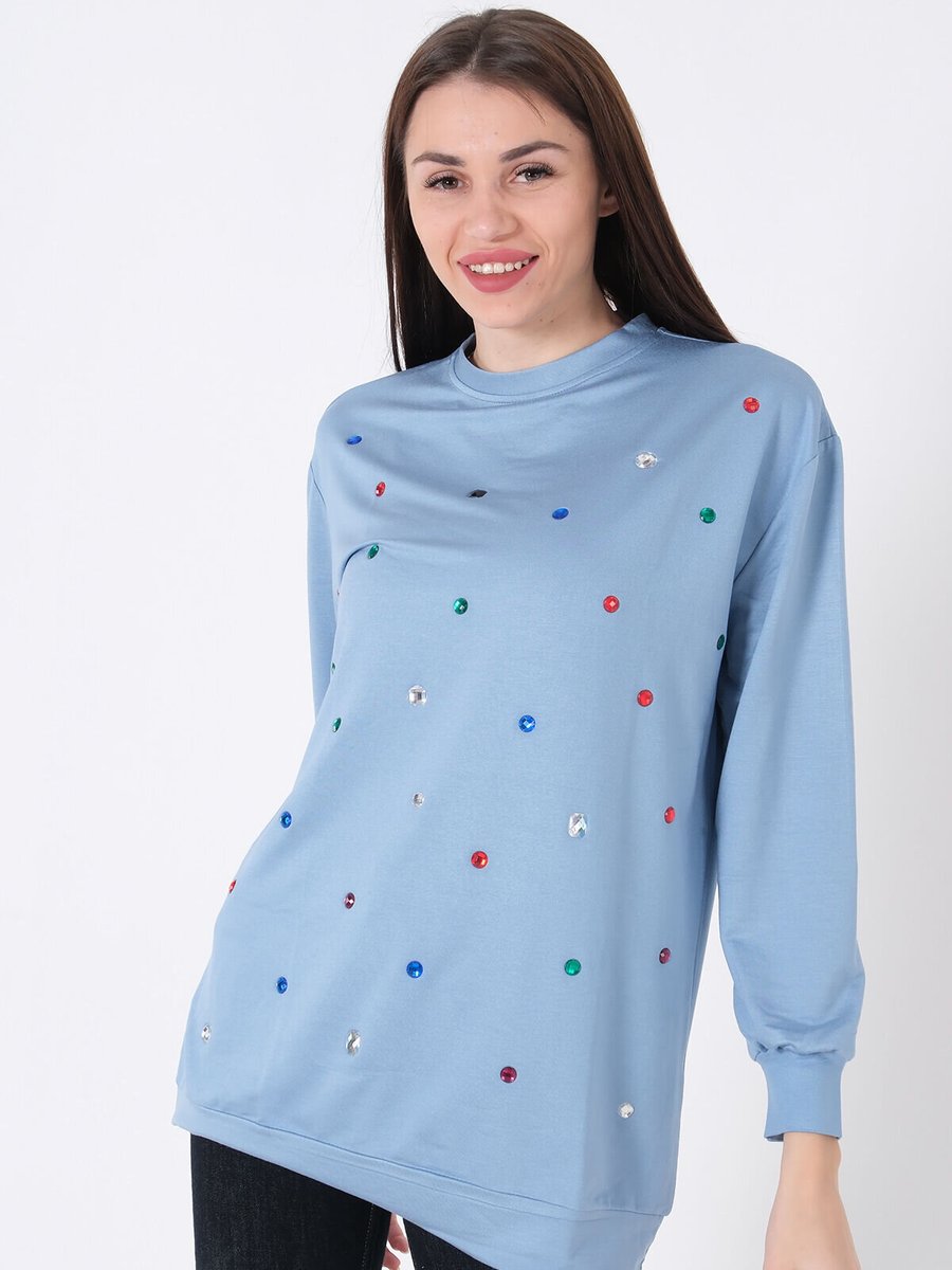 Ardanewline Mavi Taşlı Sweat