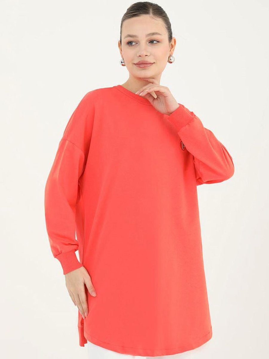 Moda Rosa Mercan Puane Relax Tunik