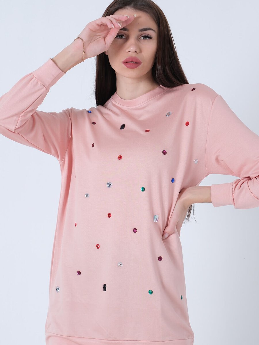 Ardanewline Pudra Taşlı Sweat