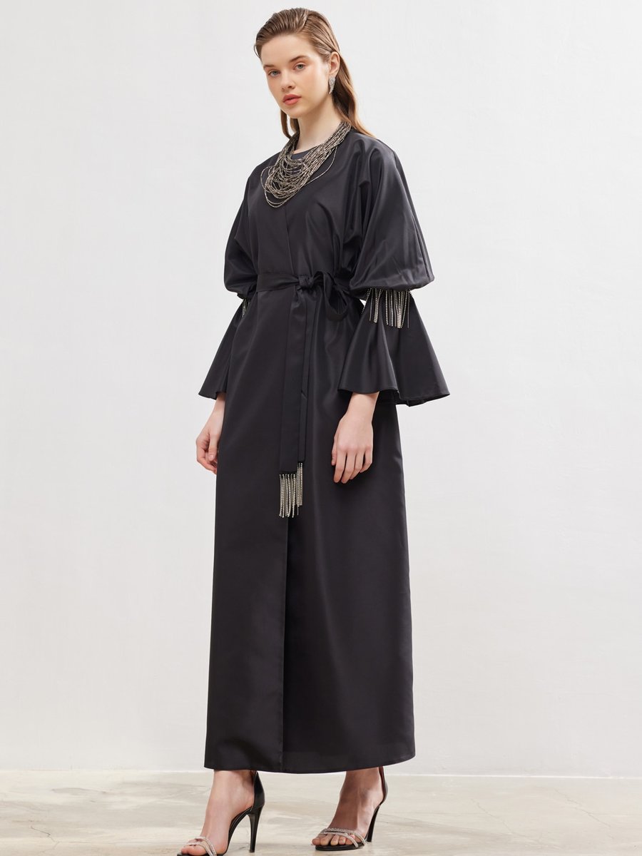 AL SHEIKHA Siyah Taffeta Abaya