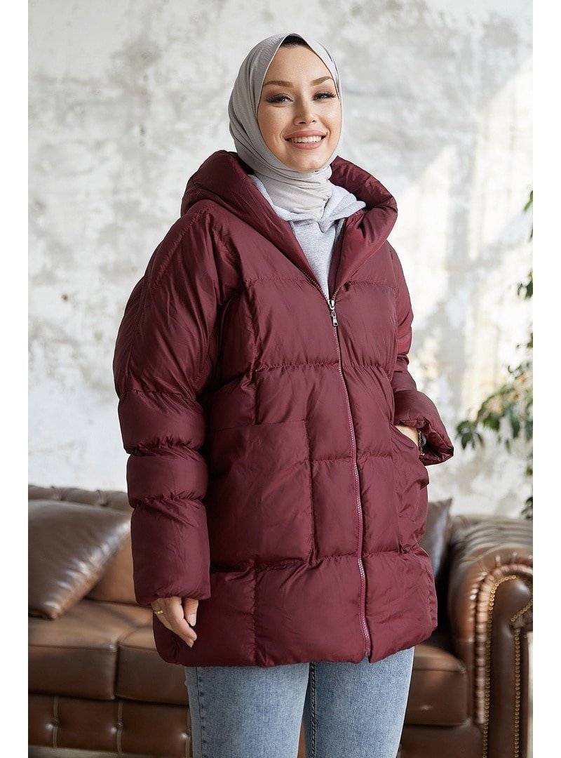 InStyle Bordo Mona Salaş Şişme Mont