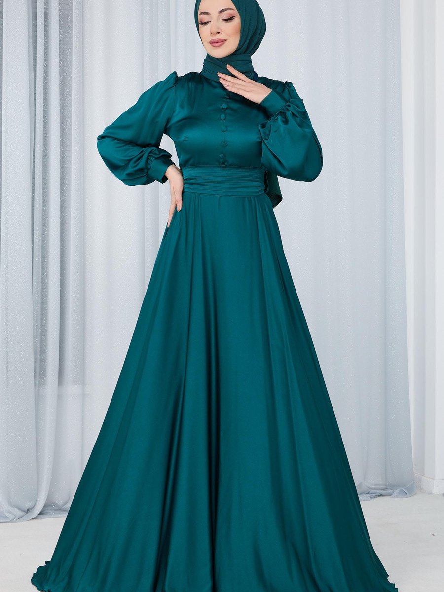 Tofisa Zumrut Abiye Elbise