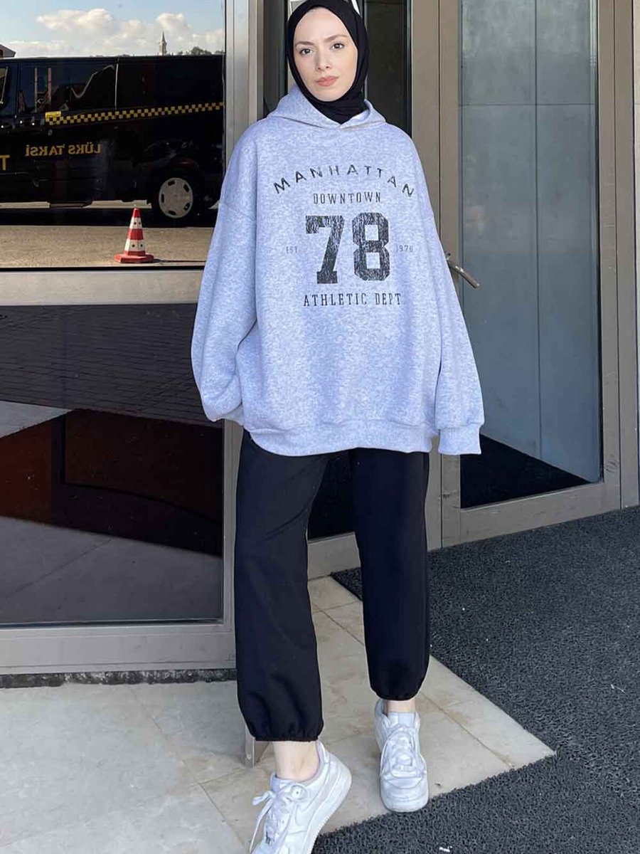 Lamelif Manhattan Baskılı İplik Sweatshirt