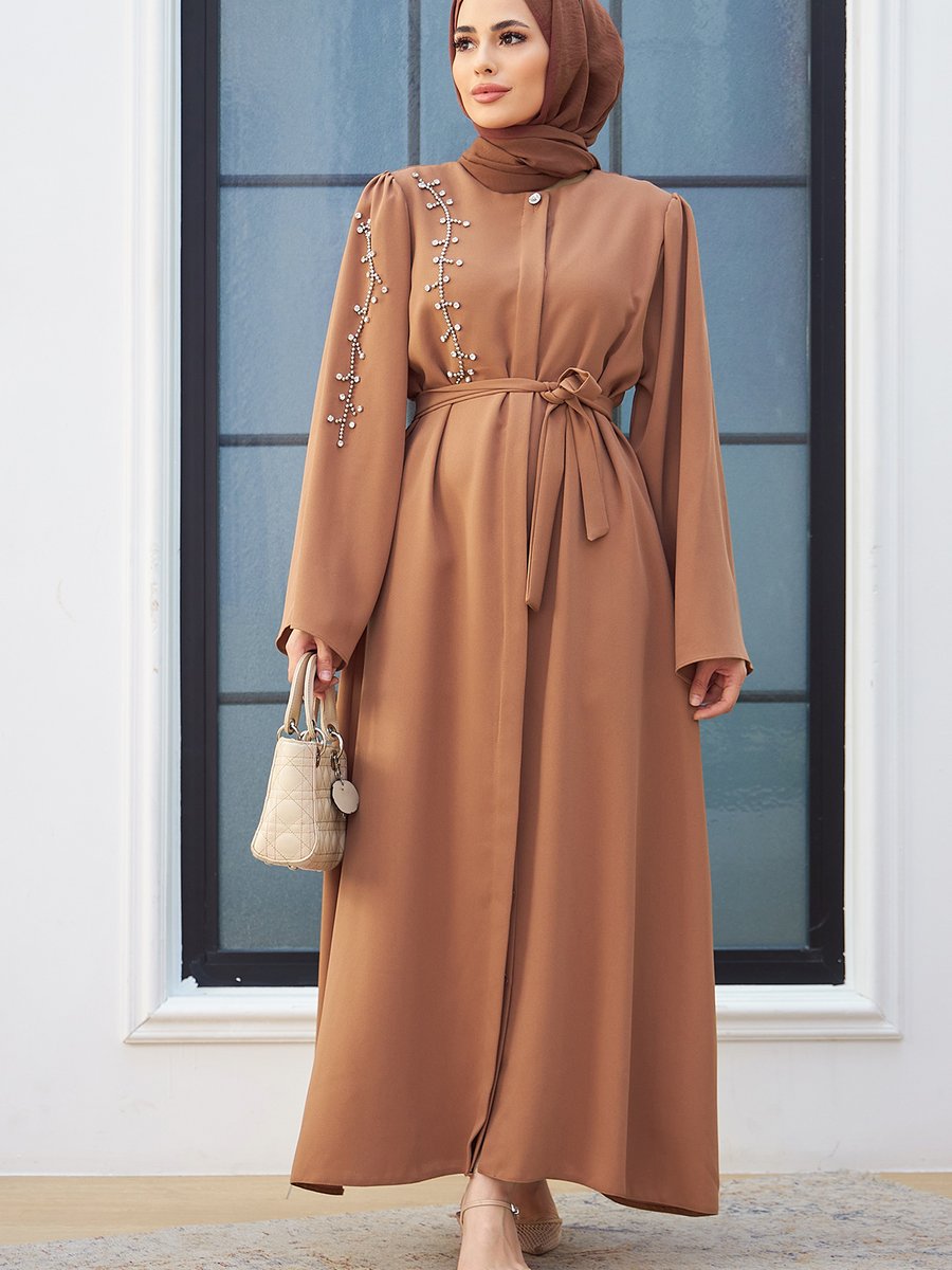 Vavinor Omuzu Taşlı Abaya Camel