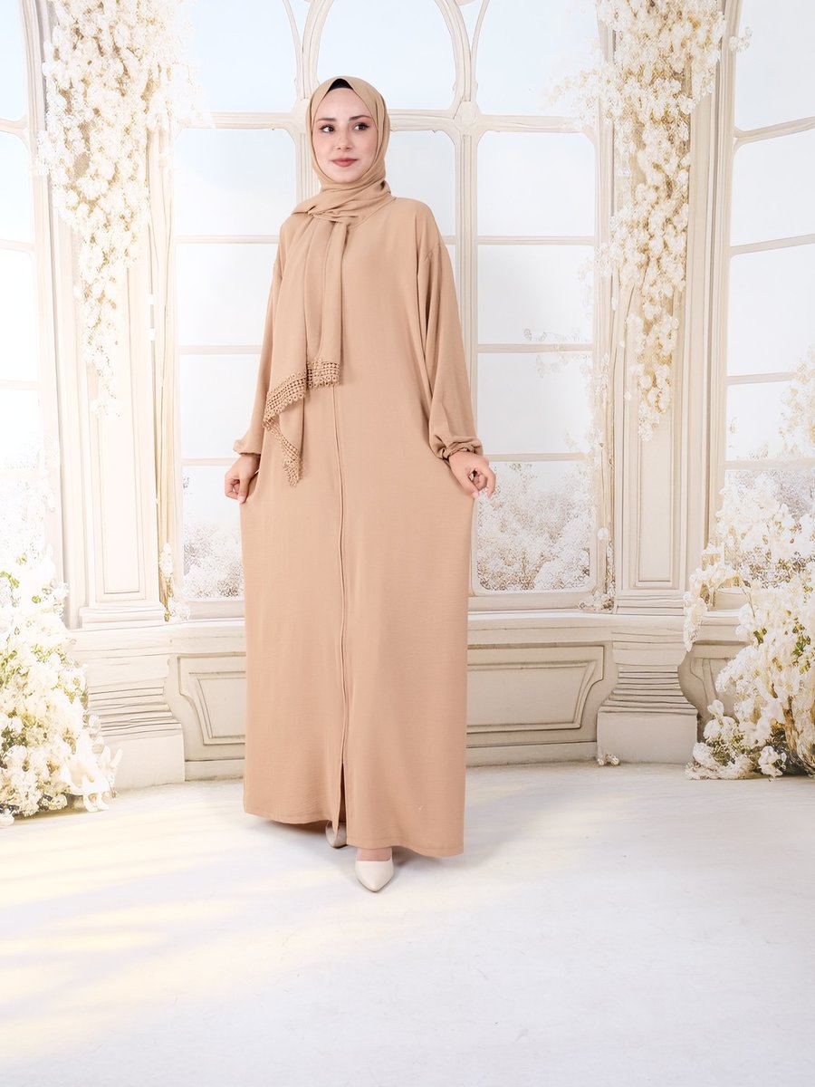 Rimel Moda Namaz Elbisesi Camel