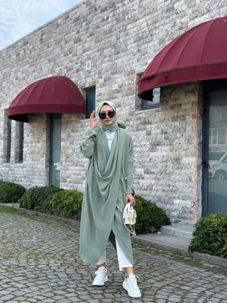 Ns Moda Çapraz Kanguru Tunik Mint Model