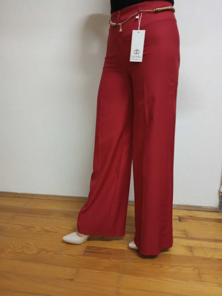 Rumella Kırmızı Kumaş Pantolon