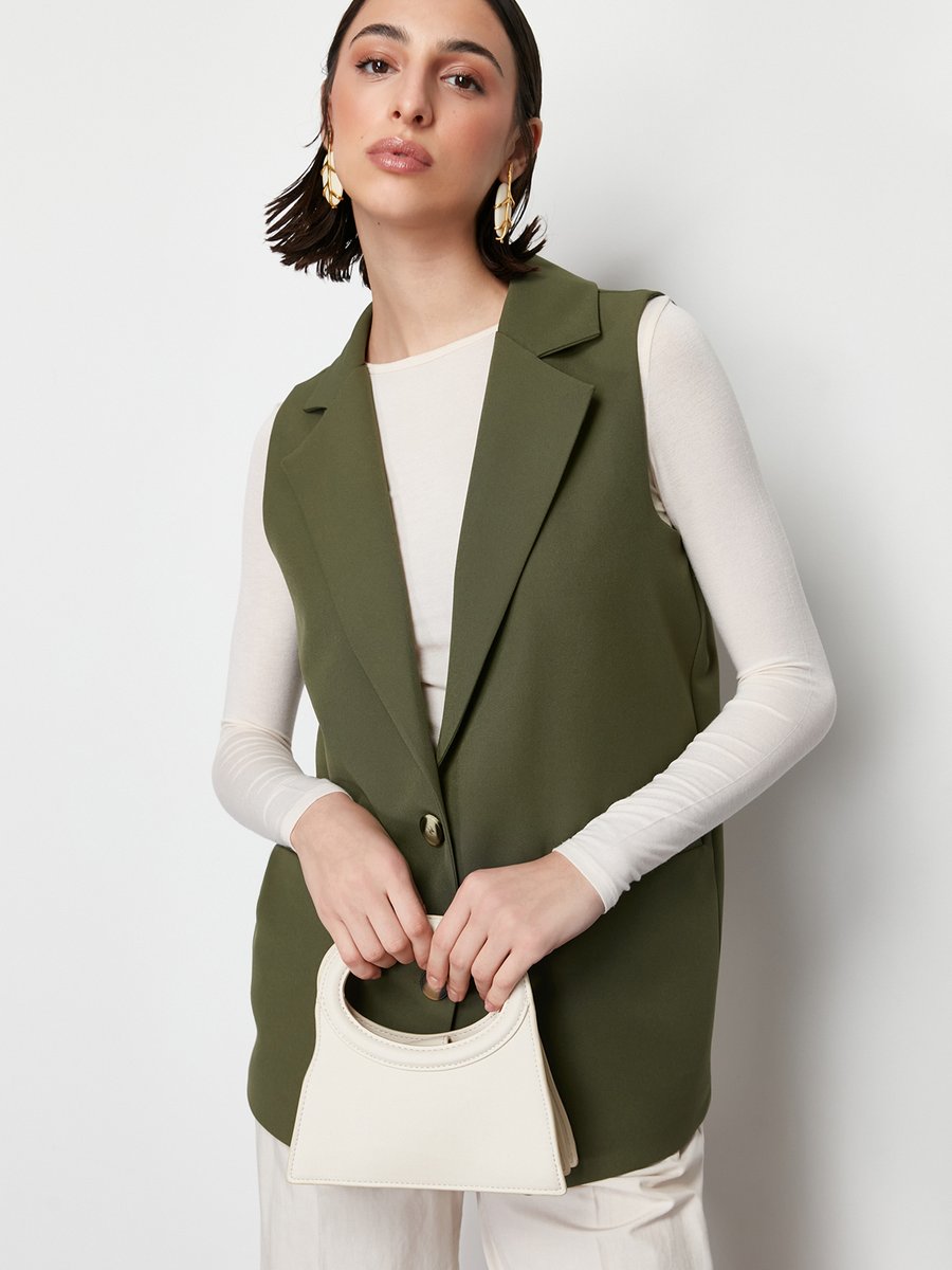Trendyol Modest Açık Haki Regular Finike Düz Dokuma