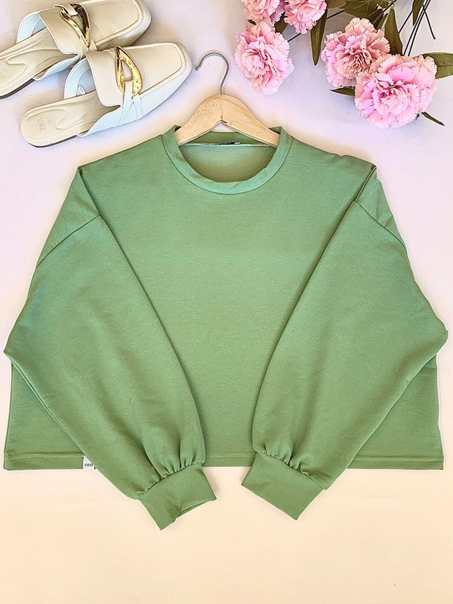 Ceylan Otantik Mint Yeşili Ahsen Crop