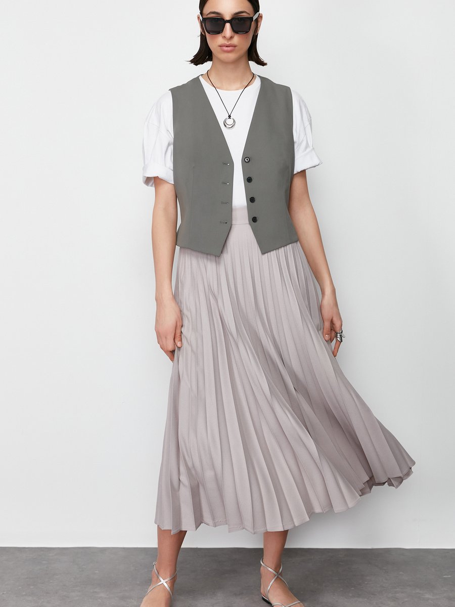 Trendyol Modest Gri Astarsız Düz Dokuma