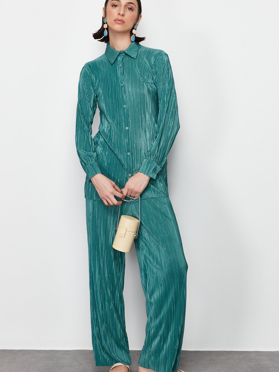 Trendyol Modest Haki Regular Bürümcük Düz Örme
