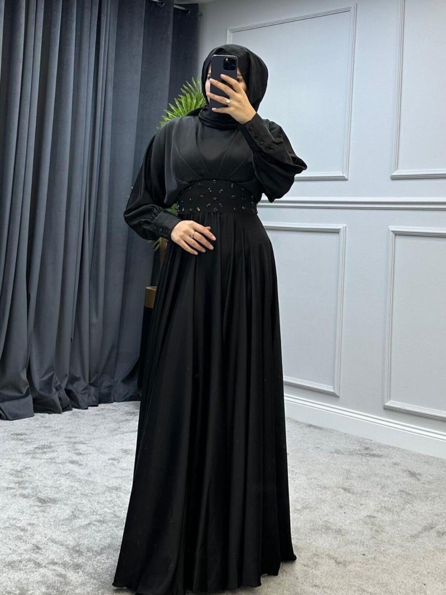 Şule Giyim Yasemin Abiye Elbise Siyah