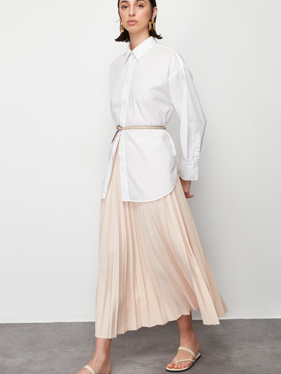 Trendyol Modest Ekru Astarsız Düz Dokuma