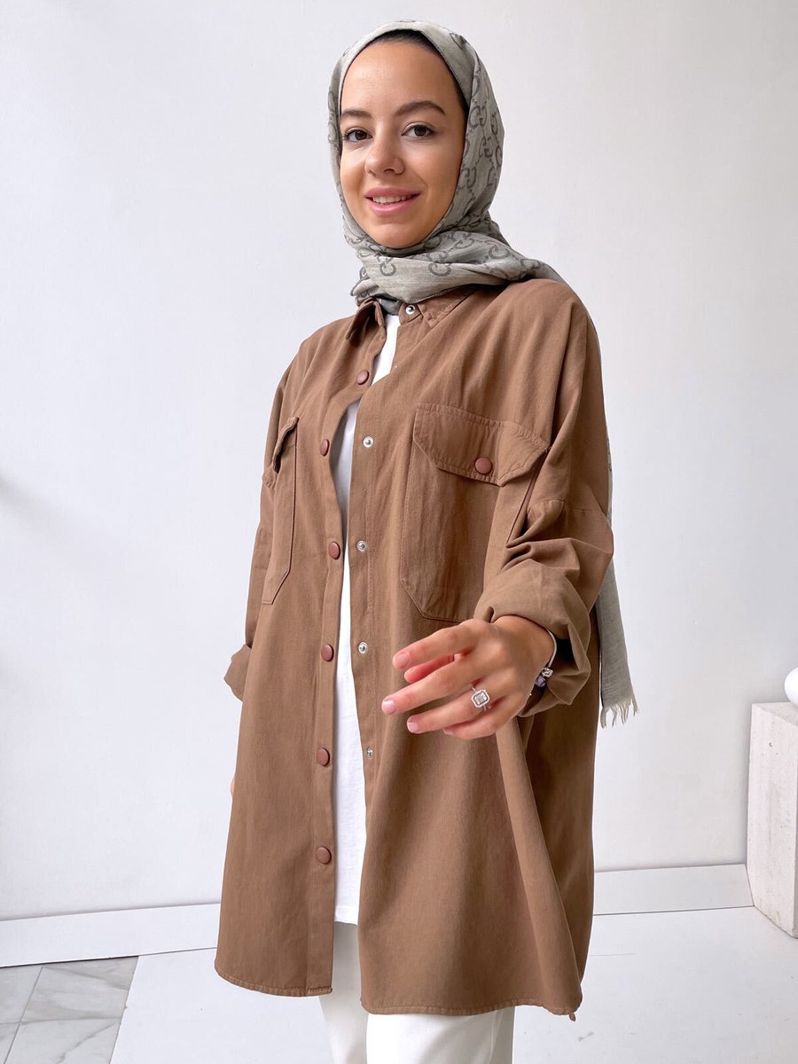Ka Hijab Soft Gömlek Kahverengi
