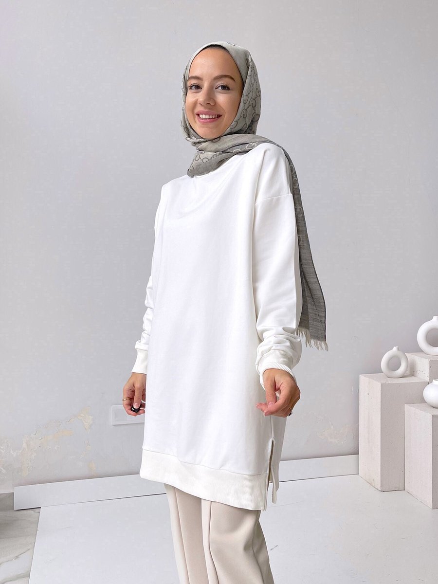 Ka Hijab Basic Sweatshirt Beyaz